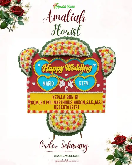 Papan Bunga Pernikahan Terteg
